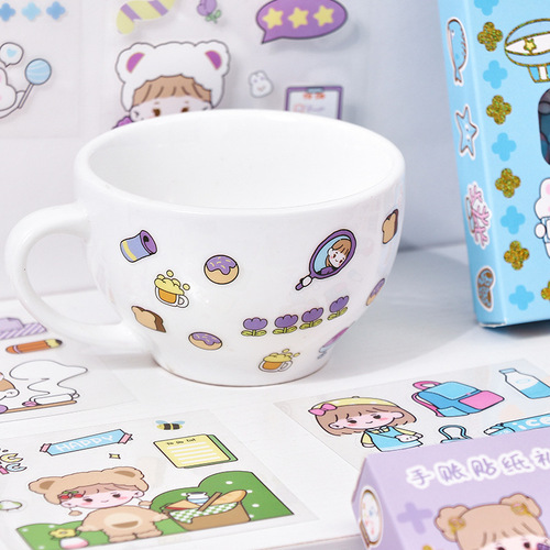 Cute stickers ins cartoon waterproof 100 girly hearts DIY decoration material stickers hand account sticker set wholesale