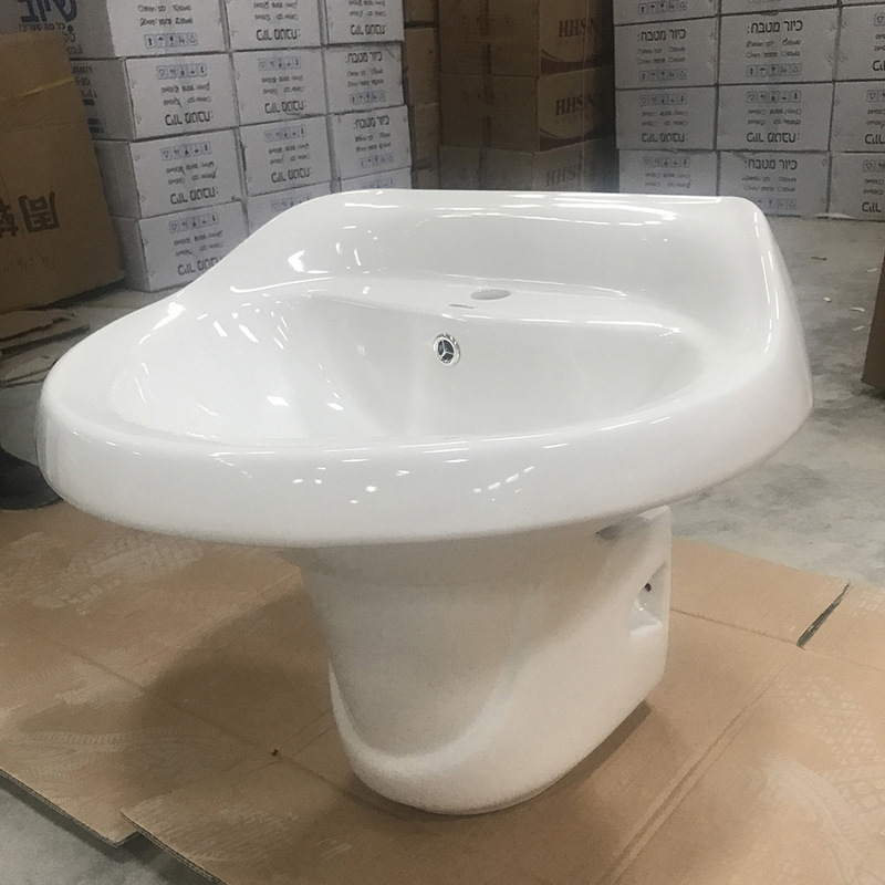 Export Ceramic Half-Hanging Basin Wc Wash Basin Bathroom Large Size Half-Seat Wash Basin Balcony Ceramic Wash Basin