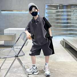 男童夏装短袖套装2024新款中大儿童夏季洋气男孩夏款帅气POLO衫潮