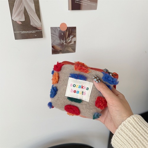 Vintage Colorful Dumpling Small Hand Bag Makeup Bag Touch-Up Bag Phone Bag Cushion Lipstick Earphone Storage Bag