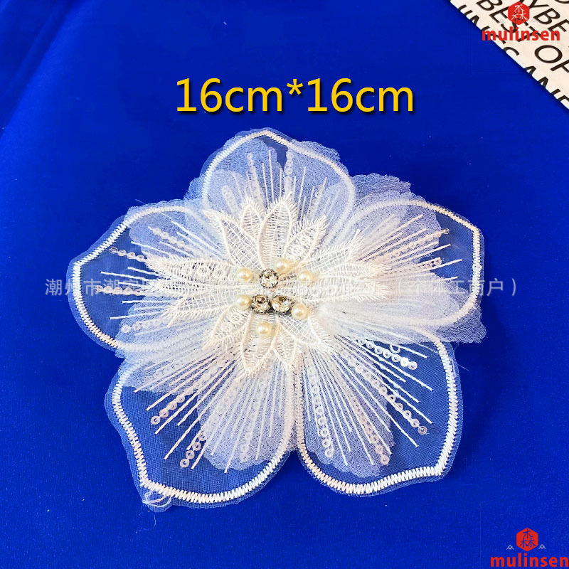 Organza Stereo Flower Fashion New DIY Handmade Flower Sweater Accessories Clothing Decoration Clothing Accessories Factory Direct Sales