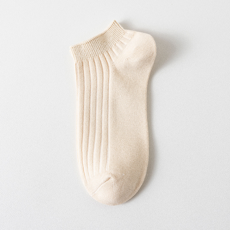Calcetines de algodón de color sólido fino de verano para mujer Calcetines de color básico japonés de doble aguja calcetines de mujer de corte bajo