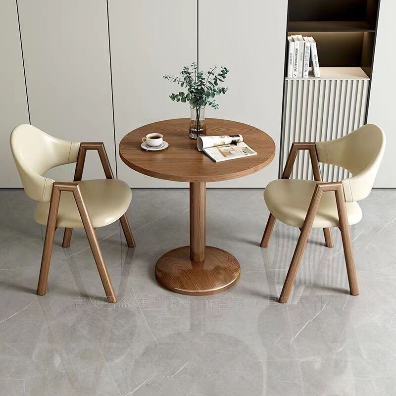 Han Muxuan Simple Modern Leisure Small Apartment Reception Negotiation Table and Chair Combination Milk Tea Coffee Shop Dining Table Balcony Table