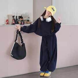 春秋新款儿童套装网红时髦学院风女童卫衣休闲两件套运动服秋装潮
