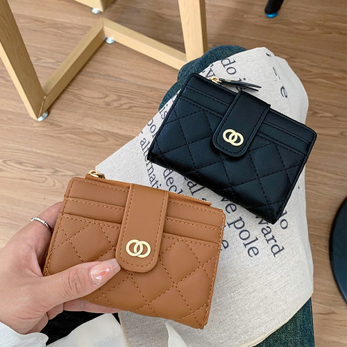 Korean-style women's wallet, women's wallet, short-length card holder, multi-card slot, slim wallet/wallet holder.