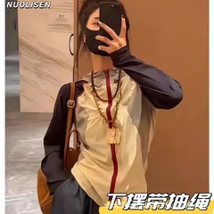 下摆可收缩-胖mm300斤民族风宽松衬衫时尚防晒服女春夏防晒衣外套