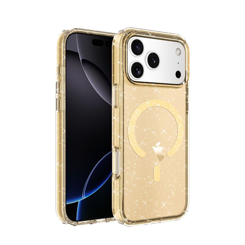 Suitable for Defender Flash Magnetic Magesafe Apple Iphone17Promaxir Four-Corner Anti-Collision Glitter Phone Case