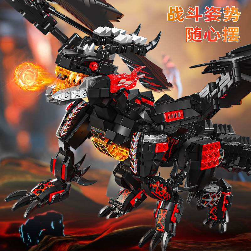 Le Yi 68257-8 Dragón de Fuego, Dragón de Hielo, Dragón Guardián Gigante, Bloques de Construcción Móviles, Juguete de Año Nuevo, Caja de Regalo, Bloques de Construcción image 4
