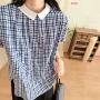 显瘦短袖宽松翻领衬衫