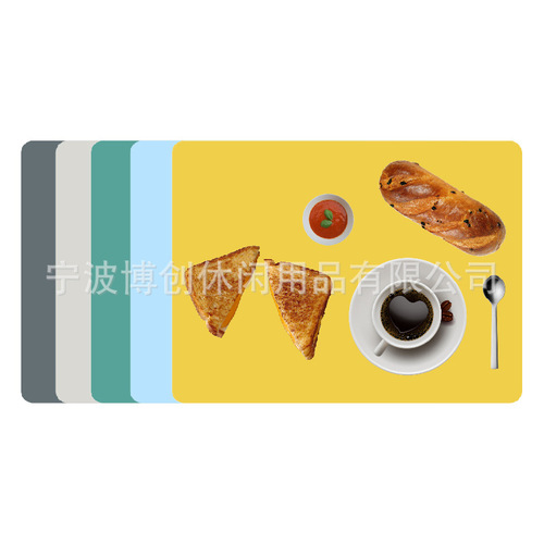 Japanese-Korean Ins Nordic style Morandi student children 4030 silicone dinner mat heat insulation tableware simple factory