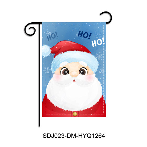 Cross-border Christmas garden flag Santa Claus elk gingerbread man garden flag atmosphere decoration cartoon outdoor flag