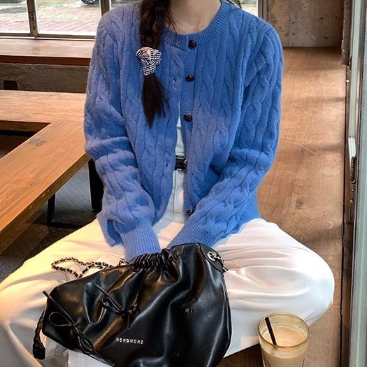 韩版黄色针织毛衣外套女春秋2025新款慵懒风外搭开衫短款小上衣|undefined