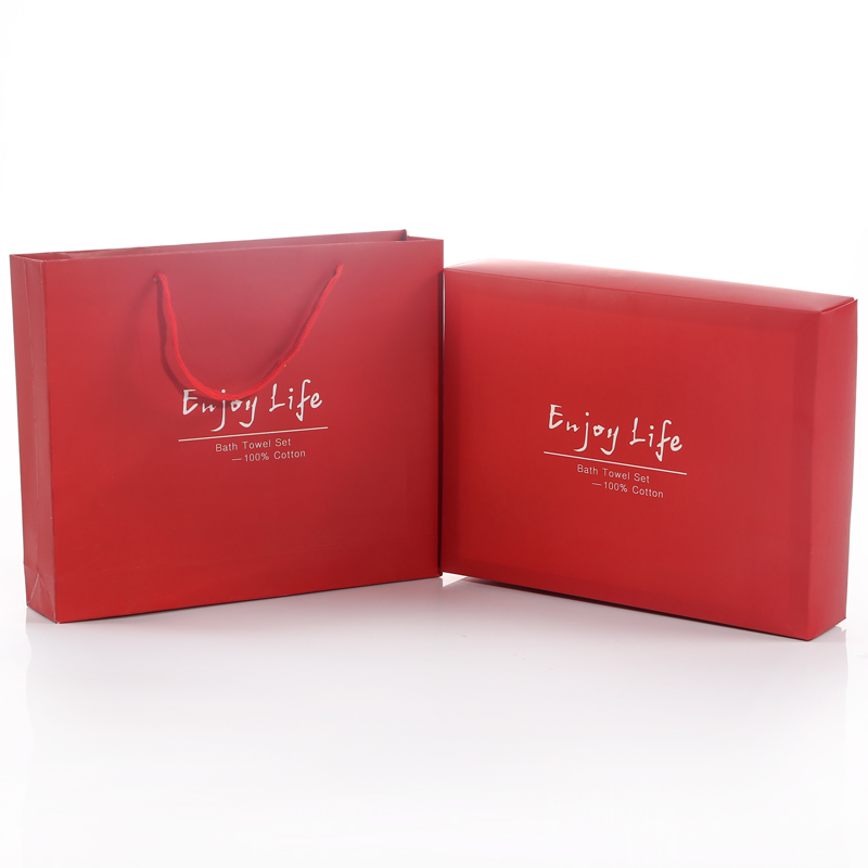 Caja vacía de toallas, toallas de baño, caja de regalo de boda, regalo de aniversario, bolsa de regalo, caja de embalaje personalizada 3 artículos