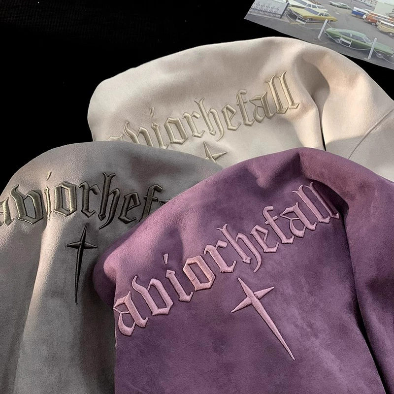 Плюшевый пурпурный свитник для мужчин и женщин осенью и зимой