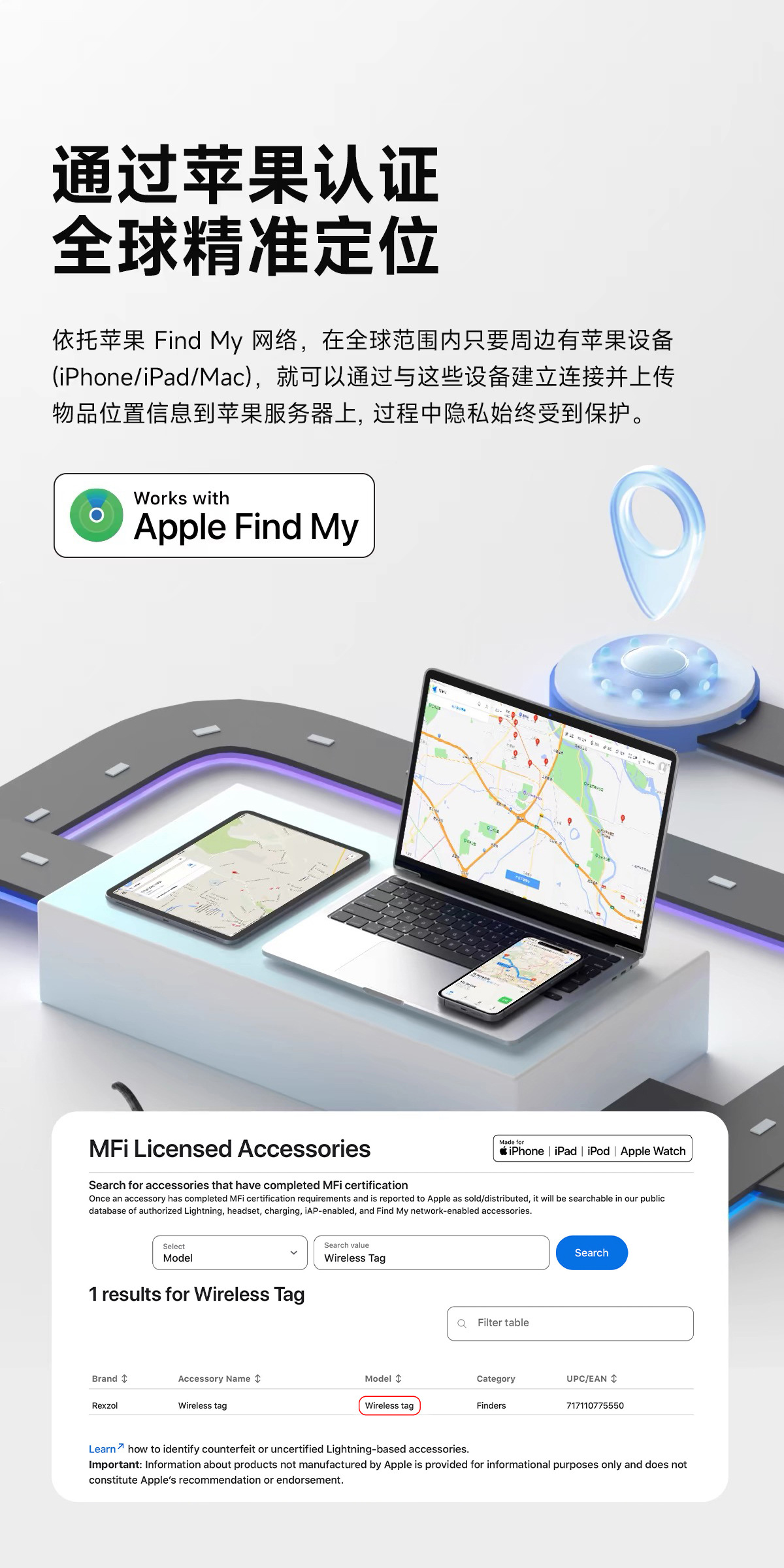 Apple AirTag uyumlu akıllı konum belirleyici
