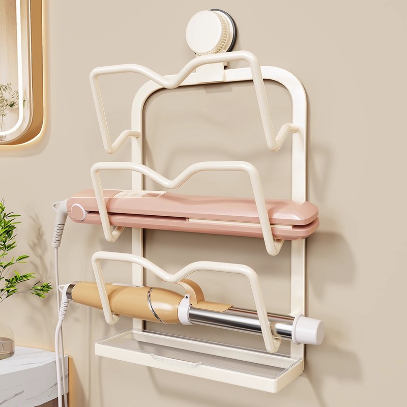 Suction Cup Curling Iron Storage Rack Bathroom Bathroom Punch-Free Wall-Mounted Straight Splint Hair Dryer Multi-Function Bracket