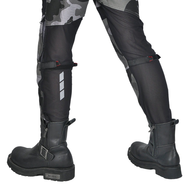 Volero motocicleta verano flujo de aire tobillo-atado pantalones de montar de dos vías de malla transpirable camuflaje motocicleta anti-caída pantalones para mujeres