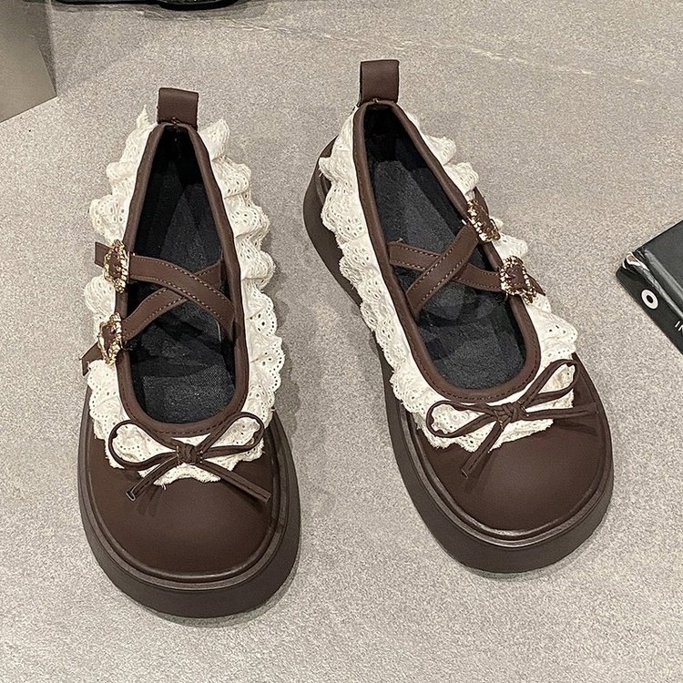 Universal elegant cute Mary Jane shoes with bow platform