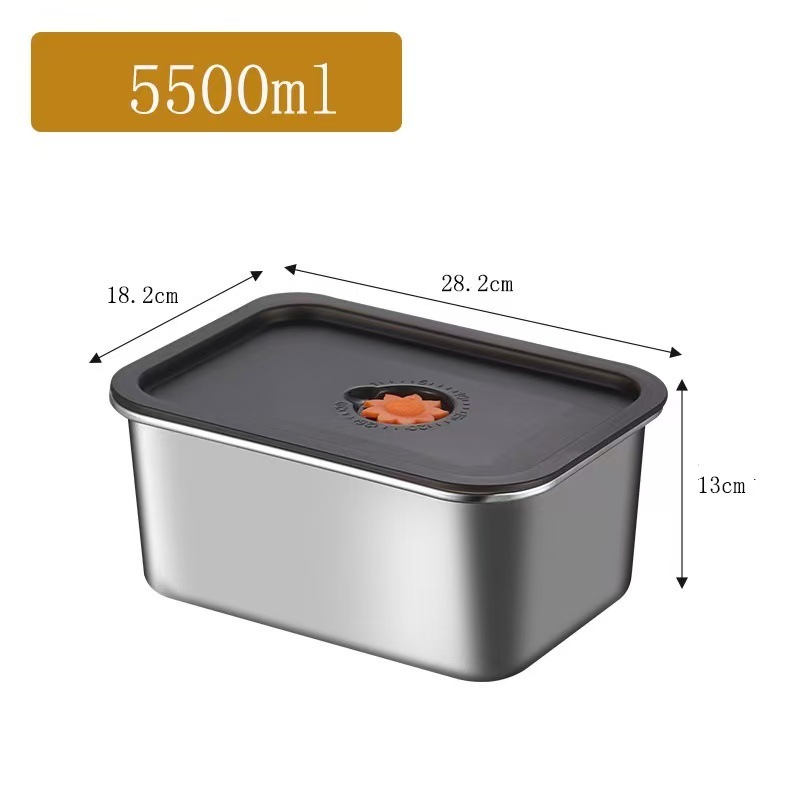 【鮮度保持ボックス】ステンレス製鮮度保持ボックス 密閉ボックス 蓋付き 多機能食品漬け込み冷蔵庫保存ボックス|undefined
