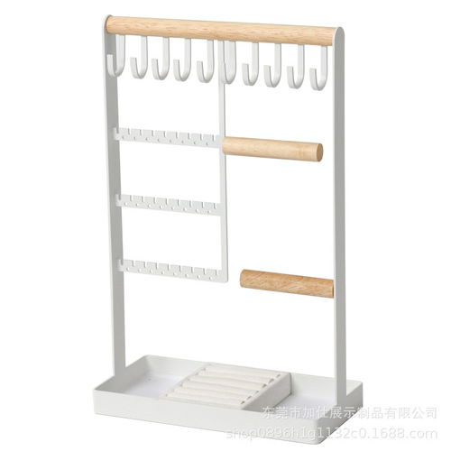 Cross-border necklace bracelet earring storage rack jewelry stand wooden bracelet jewelry display storage accessory showcase