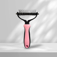 宠物用品亚马逊爆款猫狗梳子宠物脱毛梳子 双面不锈钢宠物开 结梳