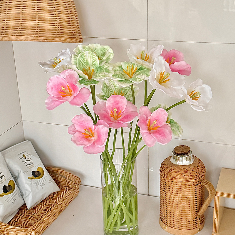 Inswind floreciente Tulipanes color Monae flores simuladas flor de mesa de comedor ramo ornamentos floral decoración floral flores falsas flores