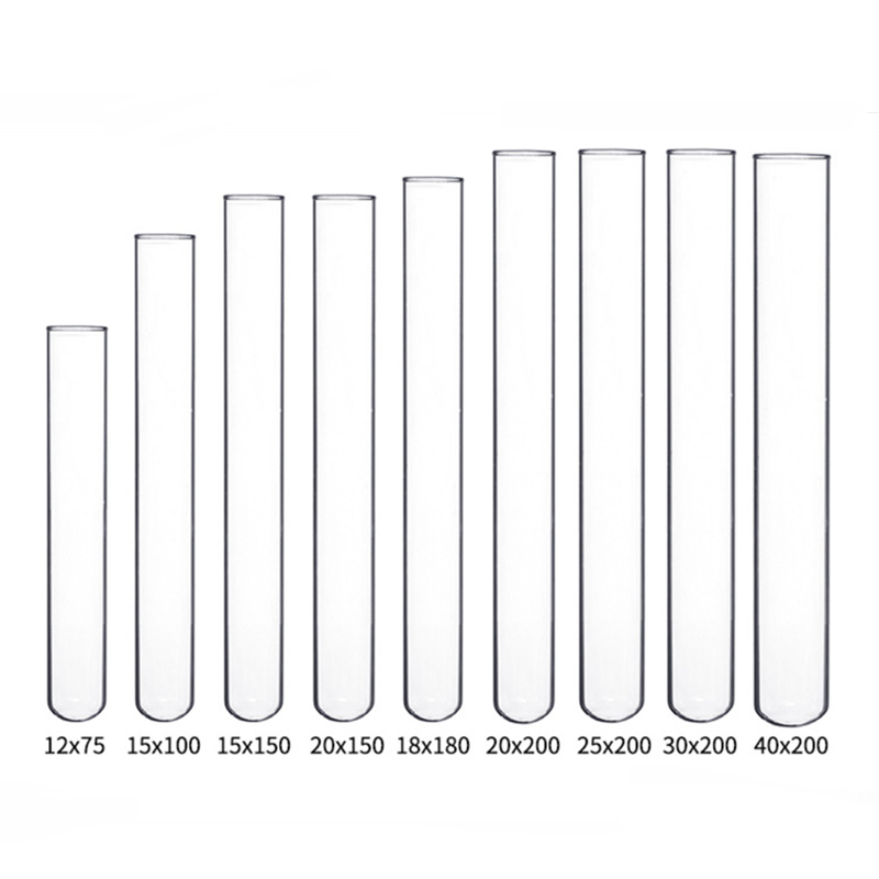 玻璃试管 平口圆底12/15*100/18*180/20*200/30/40mm化学实验室器