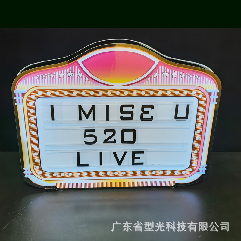 Mano luminosa LED a través del espejo para levantar la tarjeta, cartelera con letras de color mágico, luz luminosa, caja de luz, atmósfera de barra, cambio de palabras, levantar la tarjeta