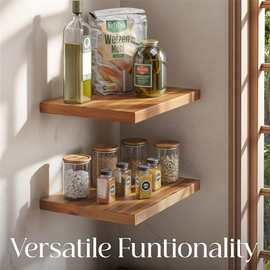 木质收纳架墙壁隔板置物架家用客厅装饰架厨房调味料收纳整理架