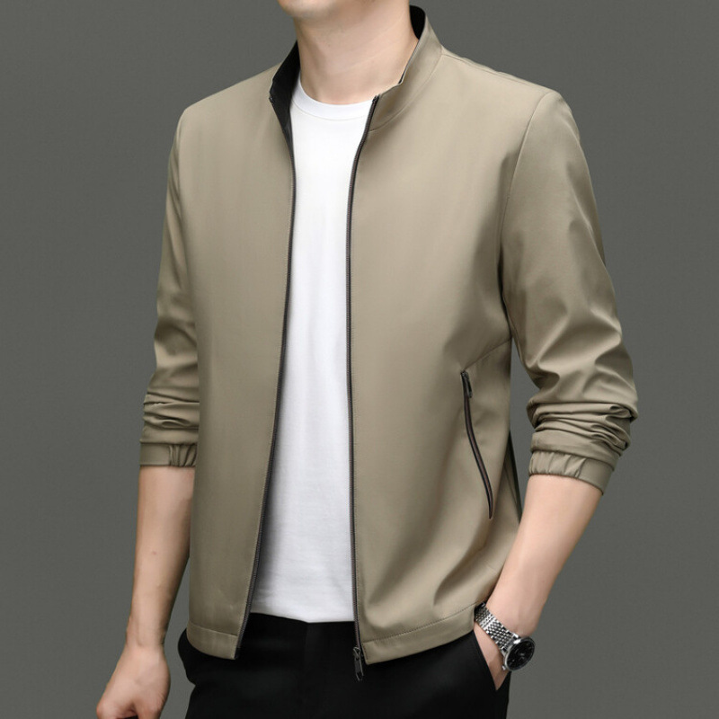 [High-End Milk Silk] Romon Spring & Fall Classy Cotton Jacket Men's Jacket Accessible Luxury Casual Business Stand-Up Collar Men's Clothing