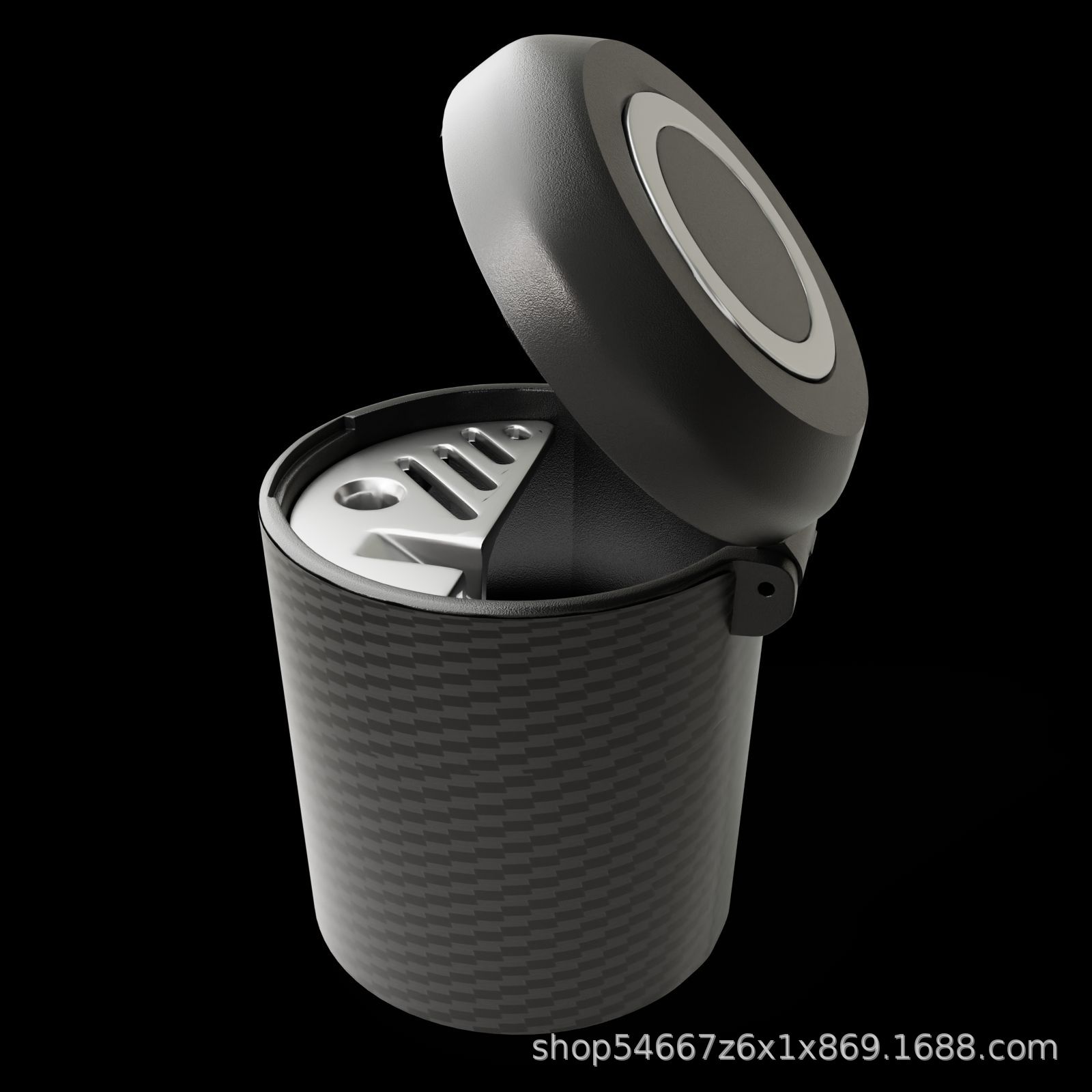 Creative car ashtray carbon fiber pattern men's car advanced multifunctional suspension with cover covered automotive supplies wholesale