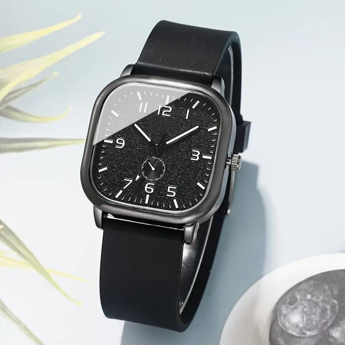 方形高颜值霸气学生党手表初高中生高档帅气潮流百搭防水石英表男