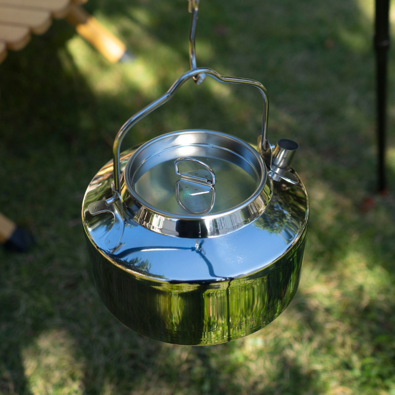 Outdoor camping coffee pot, mountaineering and fishing, self-driving tour kettle, camping car picnic, stainless steel portable teapot