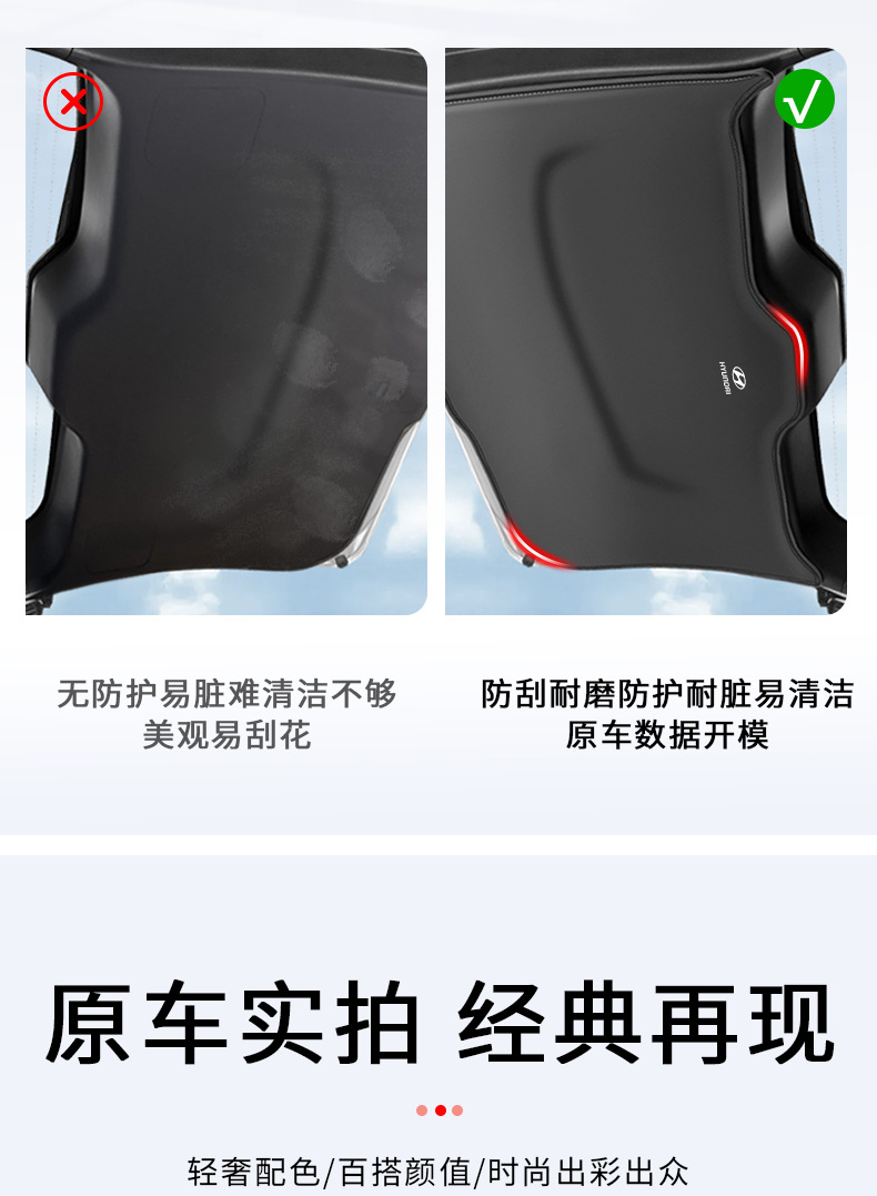 Suitable for Modern Kustu Trunk Protective Pad Car Interior Modification Parts Tailgate Anti-Kick Pad Rear Trunk Protection