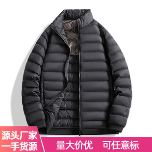 Wholesale down Jackets for Men and Women, Black Autumn and Winter New Style, Short Stand Collar, Thin and Light down Lining 2518