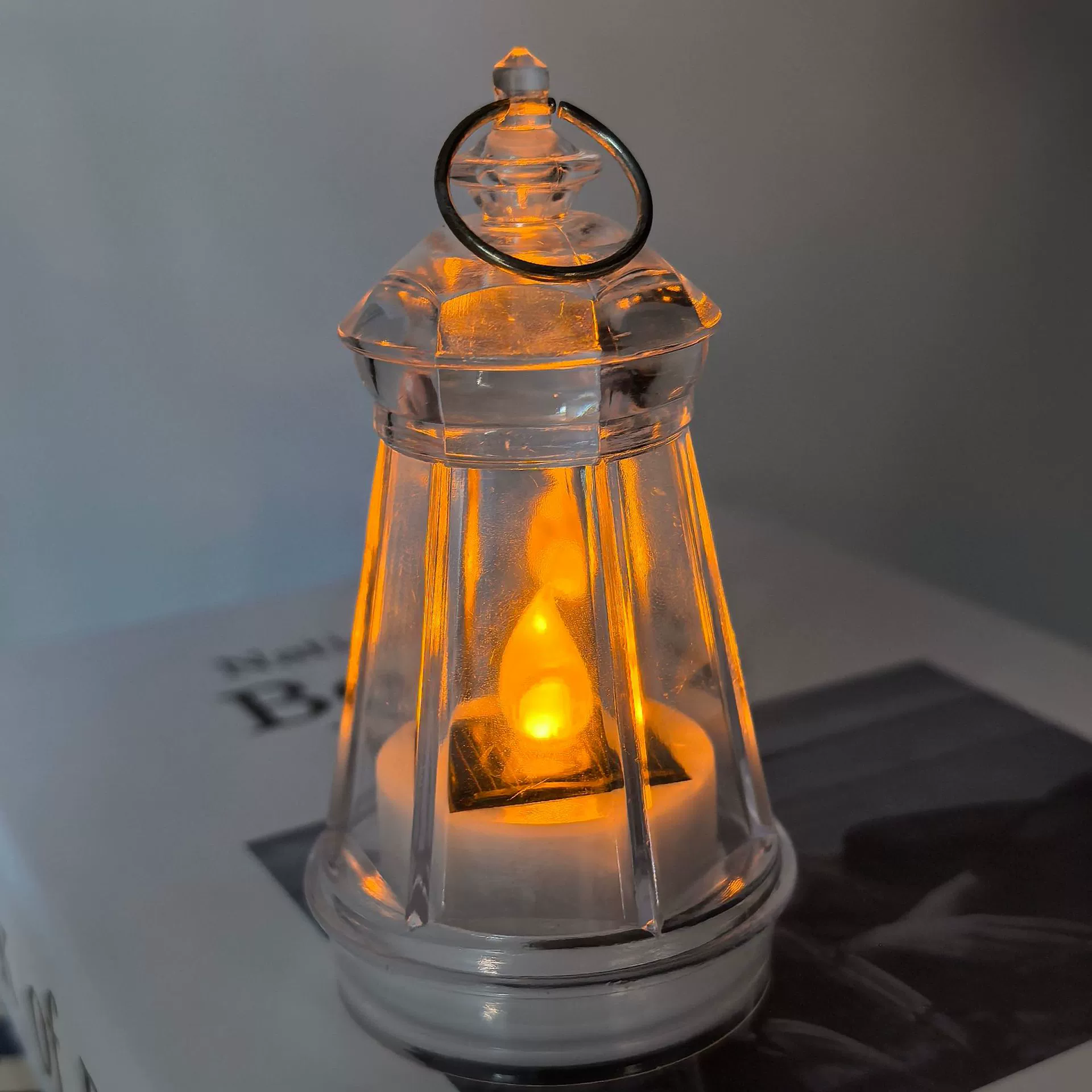 Ретро-светильник с кристаллами, солнечная свеча, простой рождественский декор для дома, украшение для двора, мини-фонарь