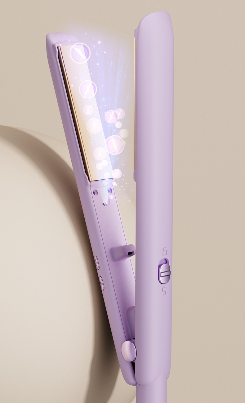 Household Hair Straightener and Curler 2-in-1 Styling Iron with Adjustable Temperature and Display Professional Hair Styling Tool Cross-Border