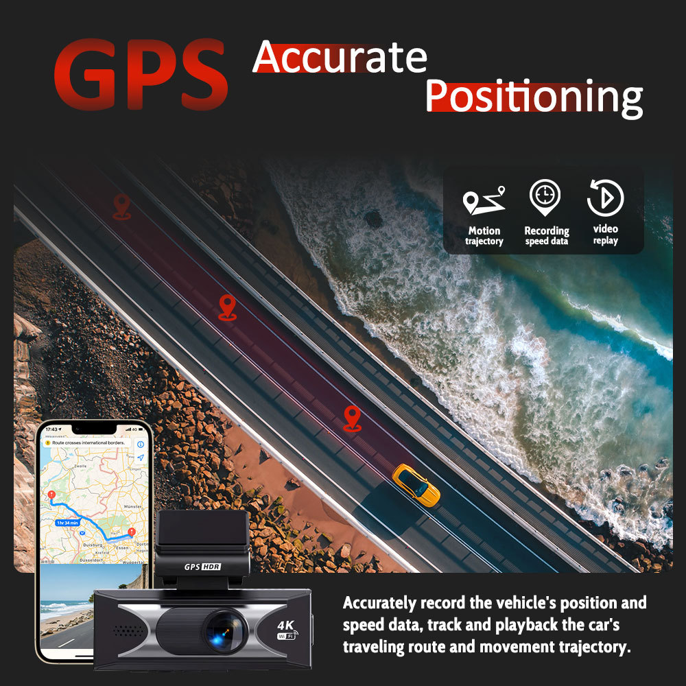 2026 New Model Dual-Recording 4K Dash Cam High-Definition Adas Loop Recording 3.2inch Gps Car Recorder