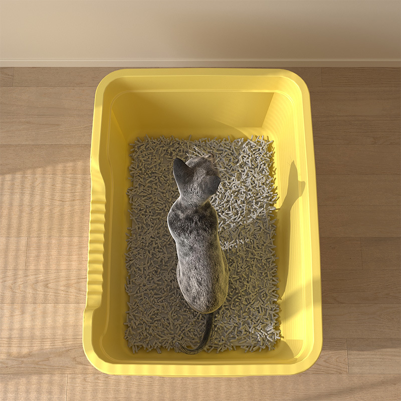 猫砂盆の特大サイズを厚くして、外に飛び散るのを防ぐ猫トイレの家庭用猫用品の新型猫砂盆卸売り|undefined