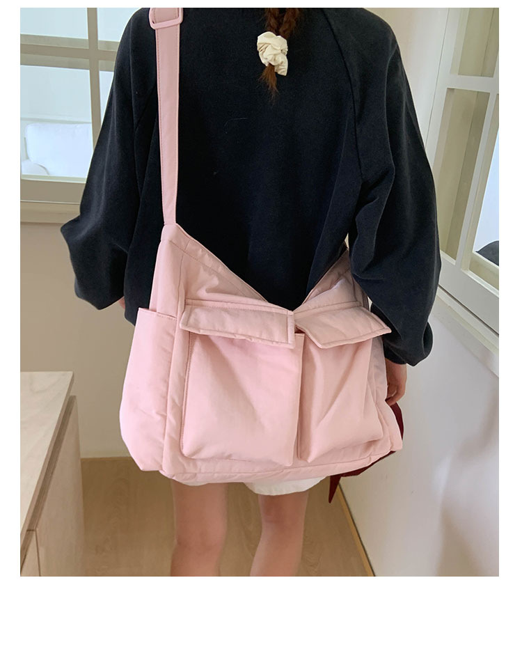 Japanese-style workwear style large-capacity single-shoulder bag, large pocket simple tote bag, ins canvas school crossbody messenger bag undefined