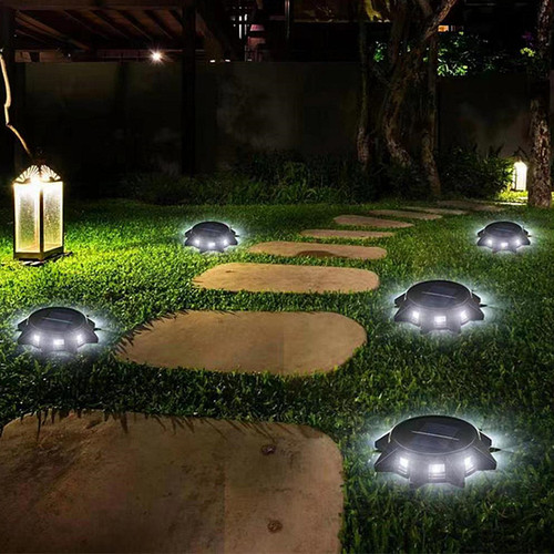 Cross-border new solar ground lamp 8LED outdoor new plug-in grassland lamp courtyard automatic light octagonal ground plug lamp 