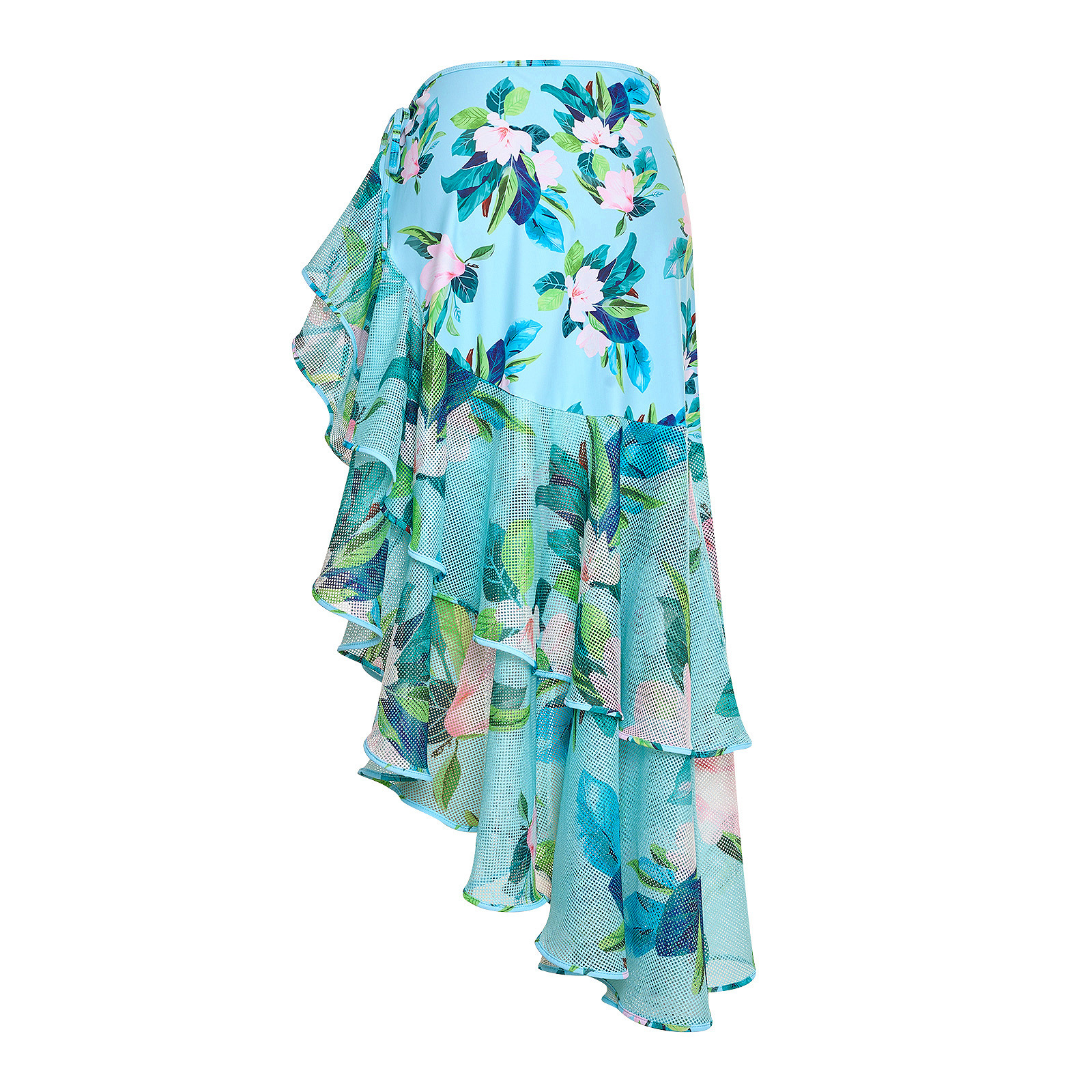 Costume da bagno intero sexy da donna con gonna in rete, set a due pezzi_voghion.com