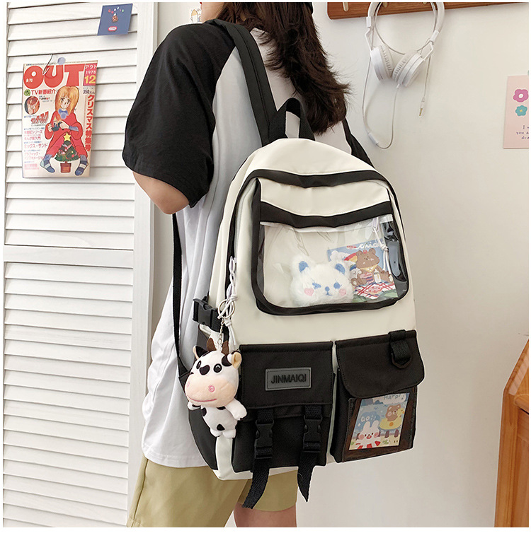 Korean Style Hit Color Nylon Cloth Backpack Wholesale Nihaojewelry display picture 12