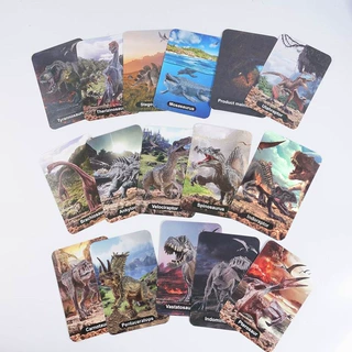 撕不烂恐龙卡片 跨境赠品 海洋礼品卡片 认知卡片英文版 防水卡片