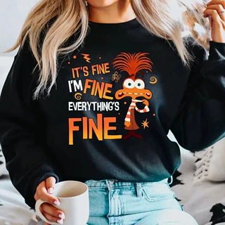 it's fine i'm fine 火鸡卡通印花 加绒卫衣潮流上衣外套亲子