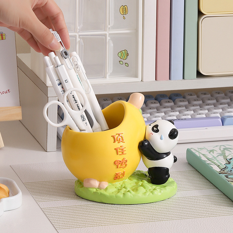 クリエイティブパンダペンホルダーイン高価値学生オフィスデスク大容量収納装飾品教師の日ギフト|undefined