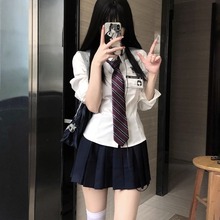 收腰jk制服衬衫女纯欲风辣妹长袖女学院风灰色白色衬衣修身上衣