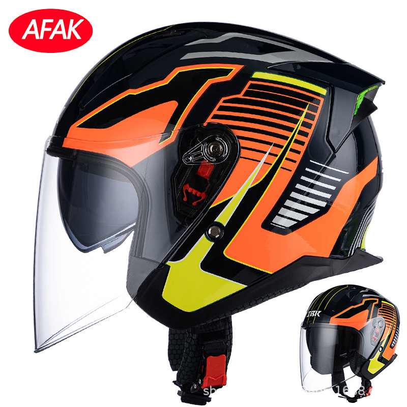 Fabricante 3C certificado motocicleta de doble cara espejo casco invierno hombres y mujeres motocicleta eléctrica casco de seguridad medio casco al por mayor