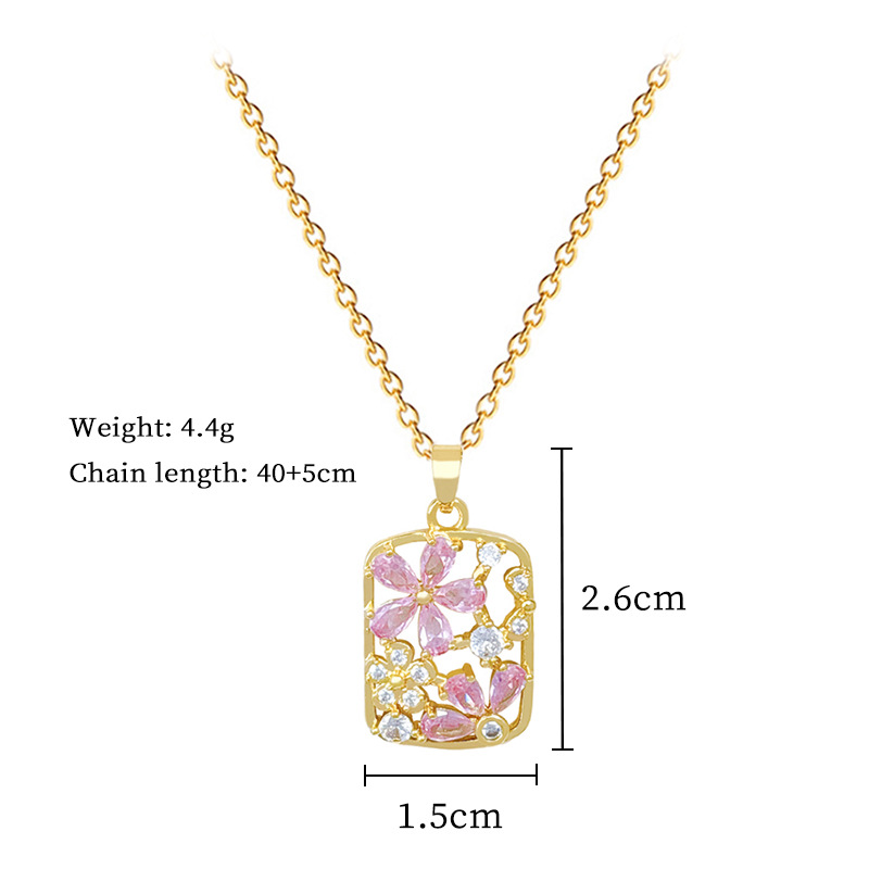 Gorgeous Square Diamond Necklace For Women Elegant Titanium Steel_voghion.com
