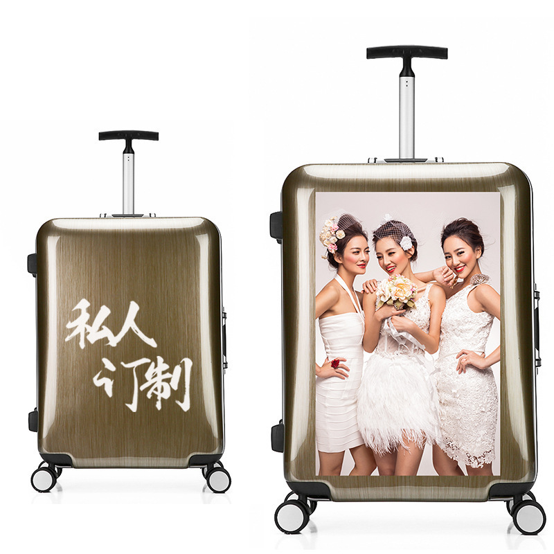 Trolley case universal wheel aluminum frame luggage student password box female boarding case printing logo travel bag 24-inch Trolley case universal wheel aluminum frame luggage student password box female boarding case printing logo travel bag 24-inch